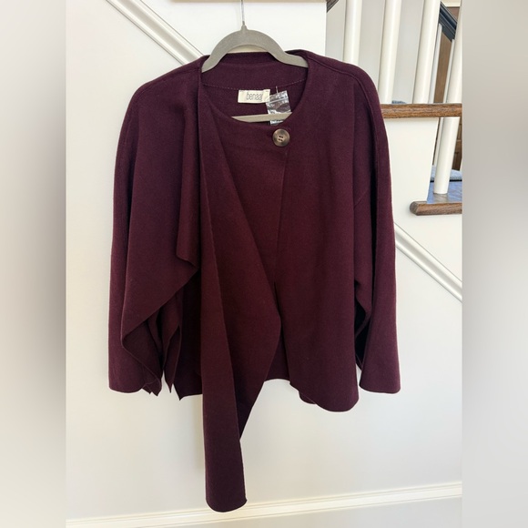 NWT Benaar Adira Asymmetrical Cape Jacket – Eggplant | One Size - Picture 2 of 10